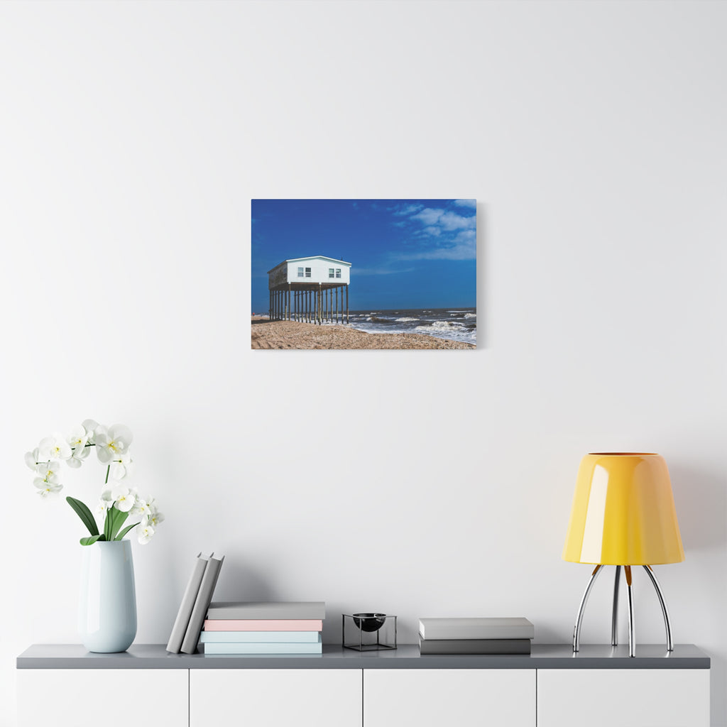 Beach Stilt House Matte Canvas Wall Art — Coastal Ocean Photography