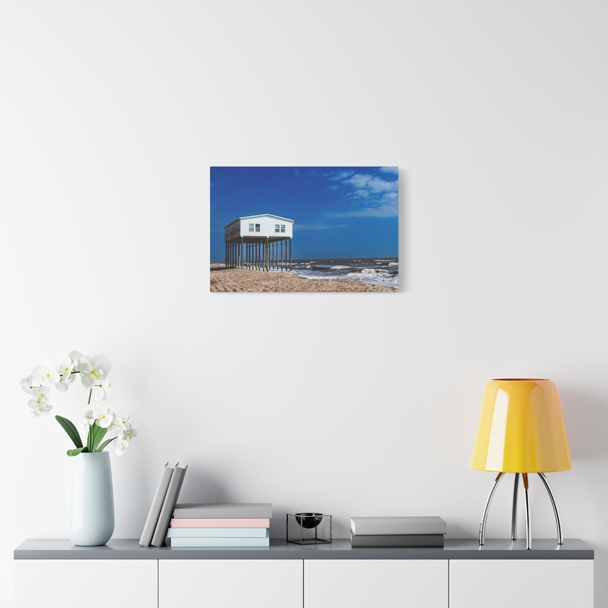Beach Stilt House Matte Canvas Wall Art — Coastal Ocean Photography
