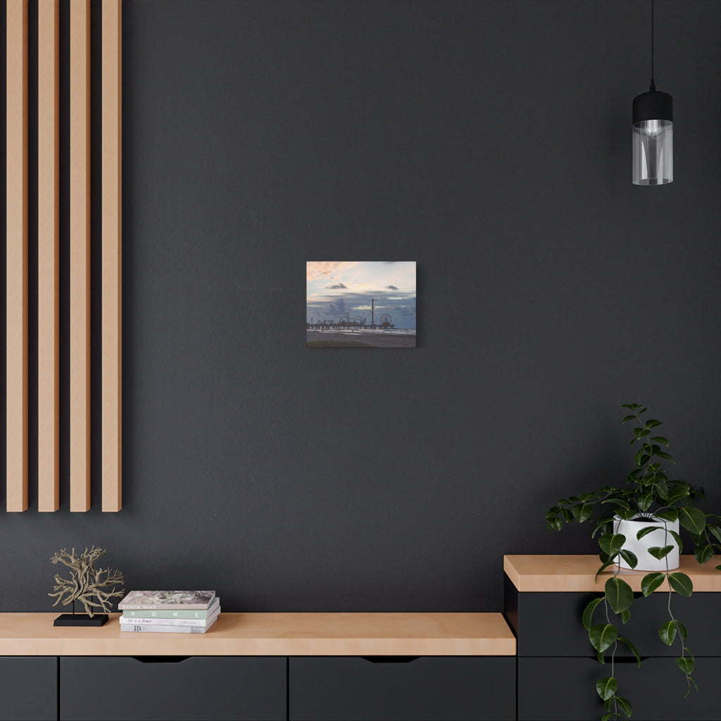 Coastal Pier Sunset Canvas — Matte Stretched Wall Art