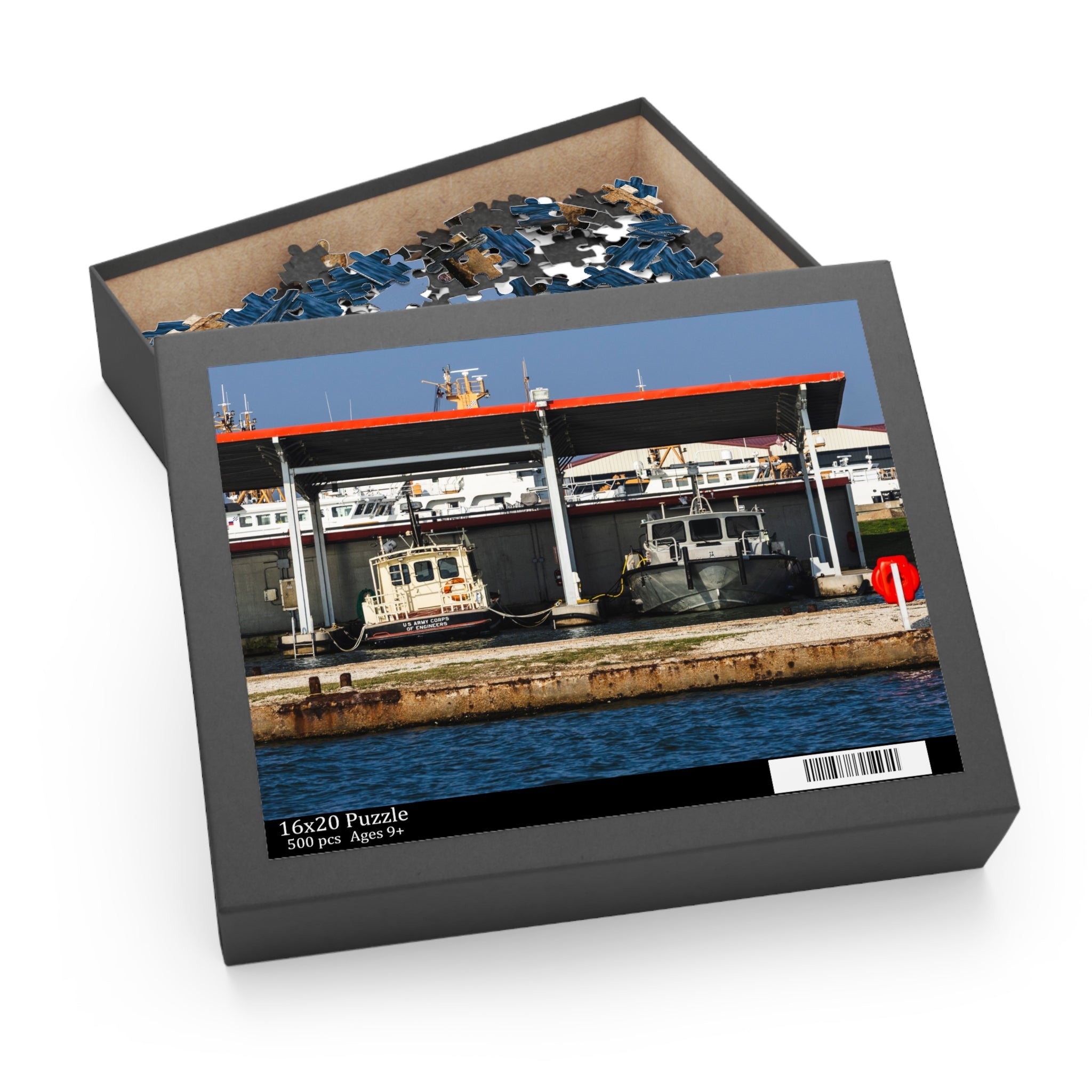 Harbor Boat Dock Puzzle — Scenic Waterfront Jigsaw (120/252/500 pcs)