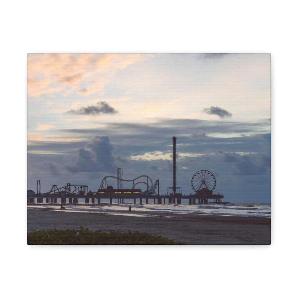 Coastal Pier Sunset Canvas — Matte Stretched Wall Art