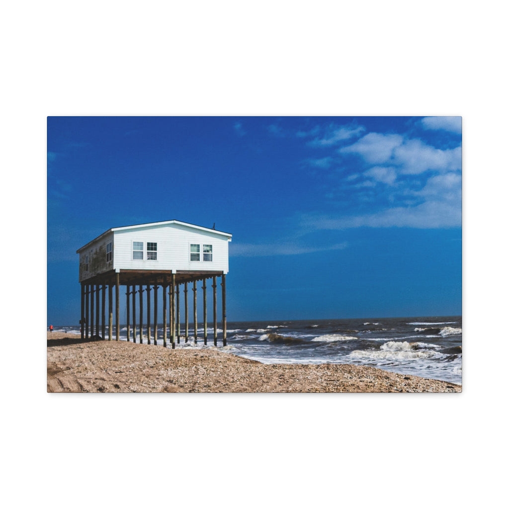 Beach Stilt House Matte Canvas Wall Art — Coastal Ocean Photography