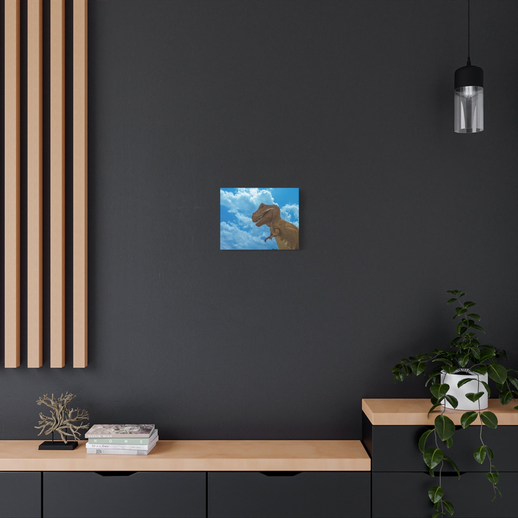 T-Rex Sky Canvas Print — Dinosaur Wall Art for Kids’ Rooms & Nursery