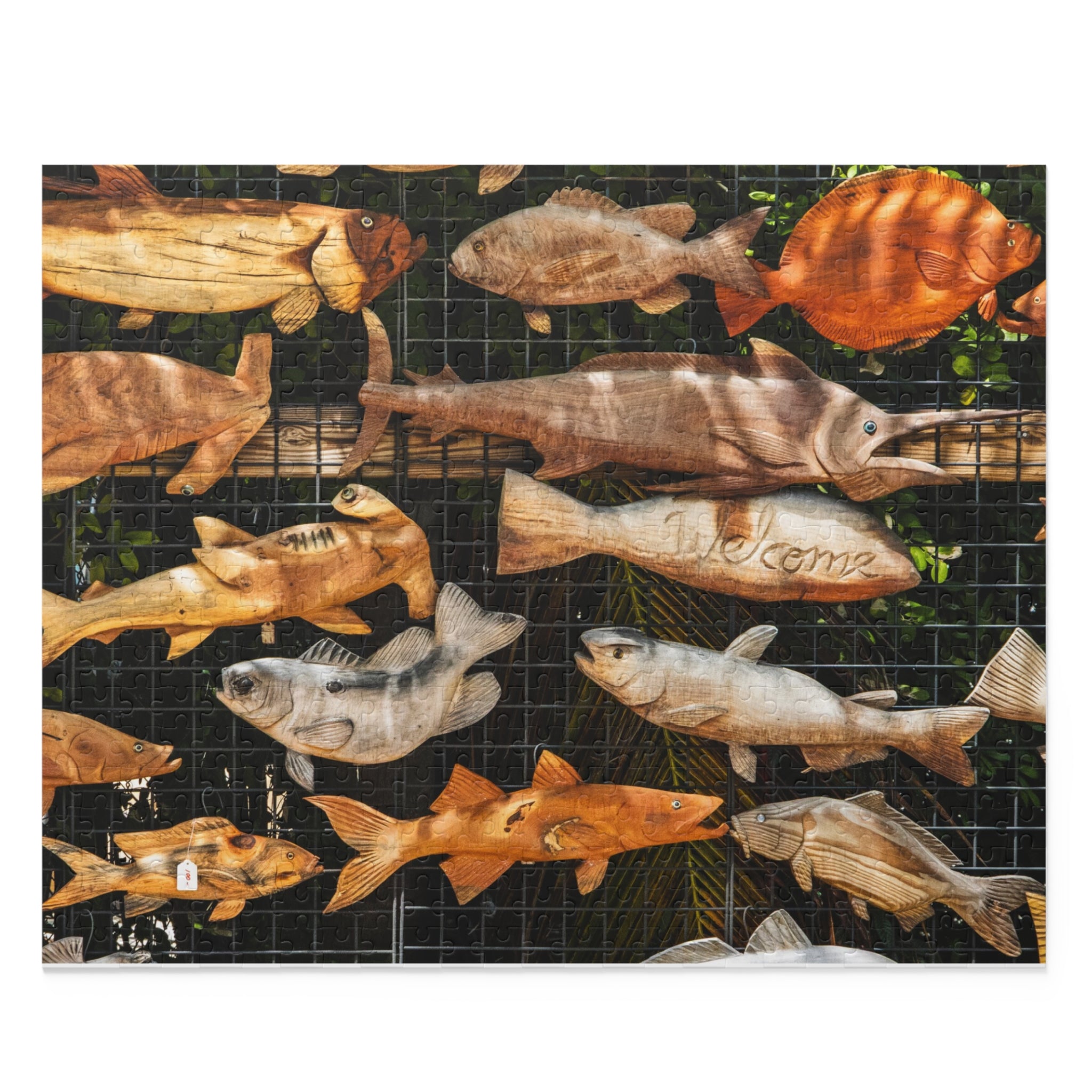 Wooden Fish Wall Puzzle — 120/252/500-Piece Jigsaw for Nautical Home Decor & Gifts