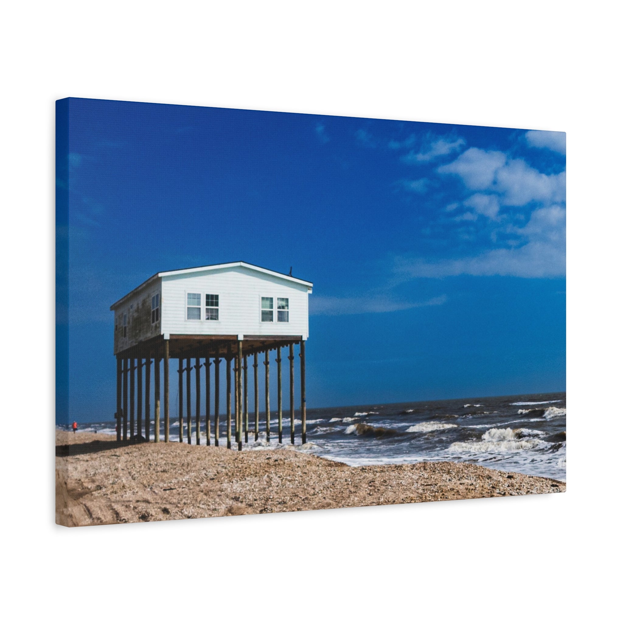 Beach Stilt House Matte Canvas Wall Art — Coastal Ocean Photography