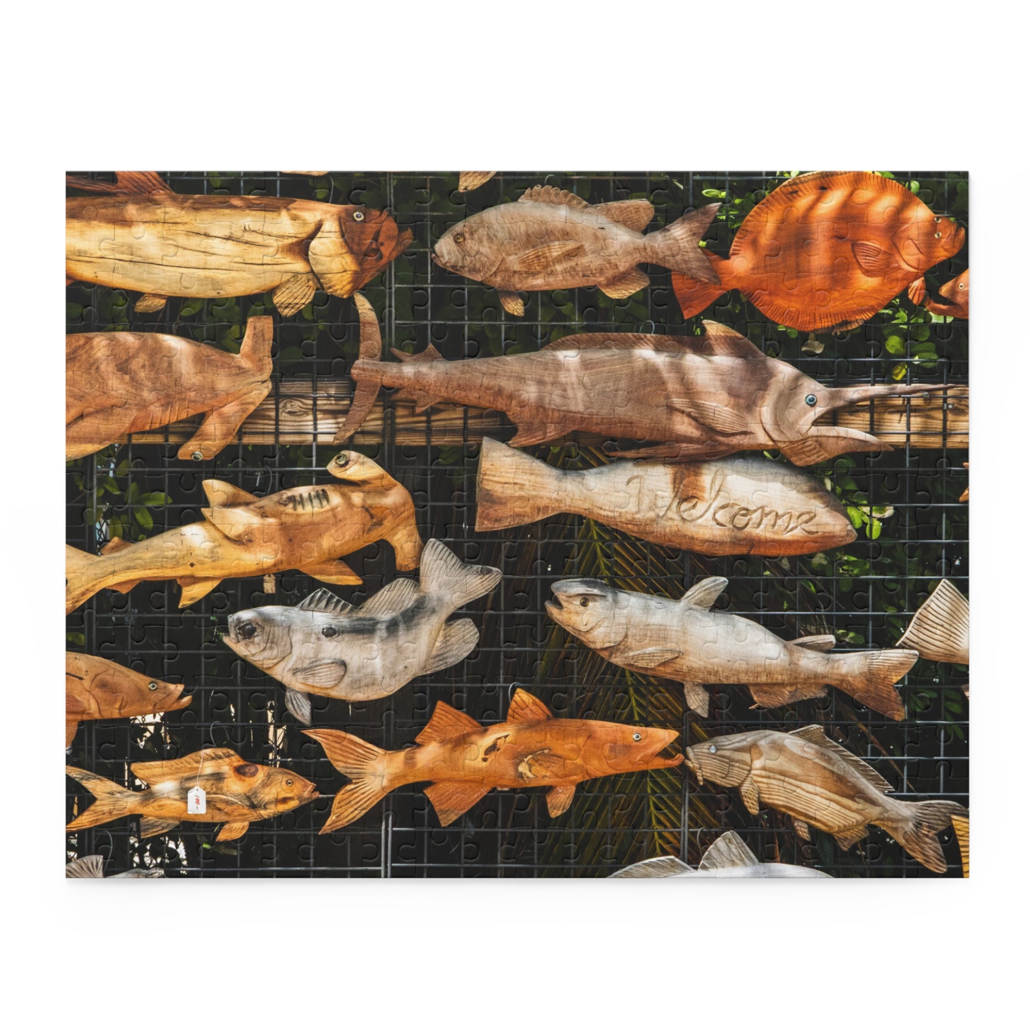 Wooden Fish Wall Puzzle — 120/252/500-Piece Jigsaw for Nautical Home Decor & Gifts