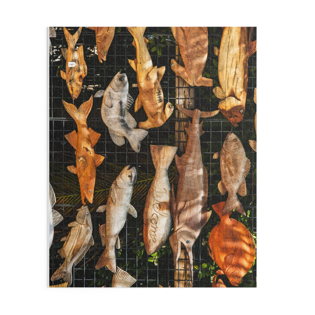 Wooden Fish Wall Puzzle — 120/252/500-Piece Jigsaw for Nautical Home Decor & Gifts