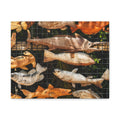 Wooden Fish Wall Art Canvas — Rustic Fishing Decor (Welcome Fish Design)